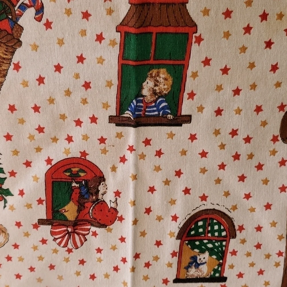 Vintage Old World Santa Tablecloth by Chalk